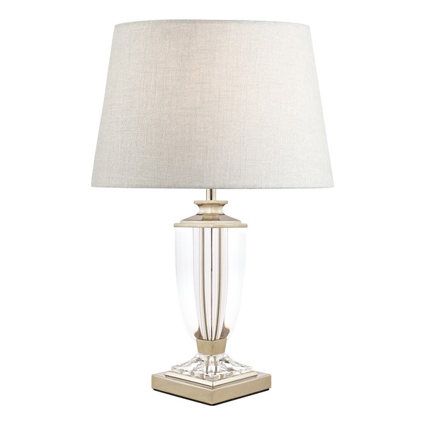 (image for) Laura Ashley Carson Small Table Lamp Polished Nickel & Crystal Base Only
